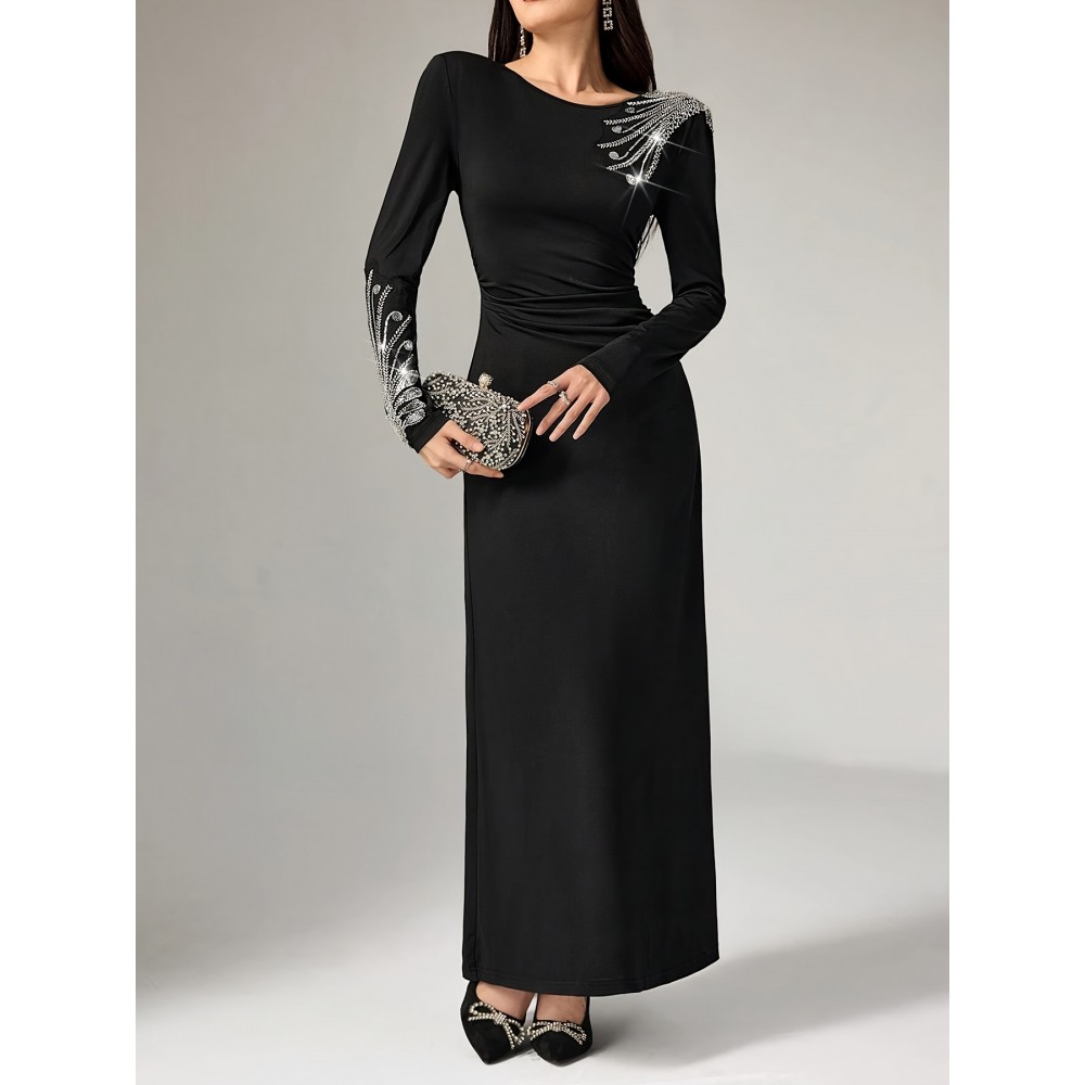 Plus Size - Plus Size, Women'S Elegant Formal Evening Gown - Long Formal Party Dress with Sparkling Accent, Flattering Fit for Weddings, Galas, Proms - Plus Size Friendly Luxury Event Attire