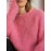 Plus Size - Women'S Elegant Sweater - Soft Pink Pullover Sweater for Fall/Winter, Cozy Everyday & Formal Outfits - Easy-Care Women'S Sweater for Women, Sweater, Casual Wear, Retro Style, Medium Stretch Fabric