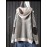 Plus Size, Plus Size Women's Elegant Oversized Hooded Sweater - Beige & Black White Striped Cardigan Jacket, Soft -like Texture Pullover for Spring/Fall Layering, Casual to Dressy Wear (No)