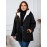 Plus Size, Women's Oversized Elegant Hooded Winter Coat - Heavyweight Full-Length Winter Jacket with Golden-Tone Hardware, Machine Washable Long Sleeve Trench Coat with Pockets for Fall & Winter, Plus Size Available (Solid Black) - Casual to Formal Outerwear
