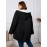 Plus Size, Women's Oversized Elegant Hooded Winter Coat - Heavyweight Full-Length Winter Jacket with Golden-Tone Hardware, Machine Washable Long Sleeve Trench Coat with Pockets for Fall & Winter, Plus Size Available (Solid Black) - Casual to Formal Outerwear