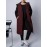 Plus Size, Women's Oversized Burgundy Hooded Vest - Thickened Long Sleeveless Coat with Full-Zip Closure, Machine Washable Winter Warmth, Elegant Casual to Formal Outerwear for Fall & Winter (Plus Size Available) - Solid Burgundy Coat for Women, Knee-Length Design, Relaxed Fit, Chic Hooded Style, Versatile Layering Piece for Casual Attire, Winter Vest for Women Plus Size, Plus Size Coats, Sleeveless Jacket for Women, Womens Curve Winter Vest, Vest for Women Winter